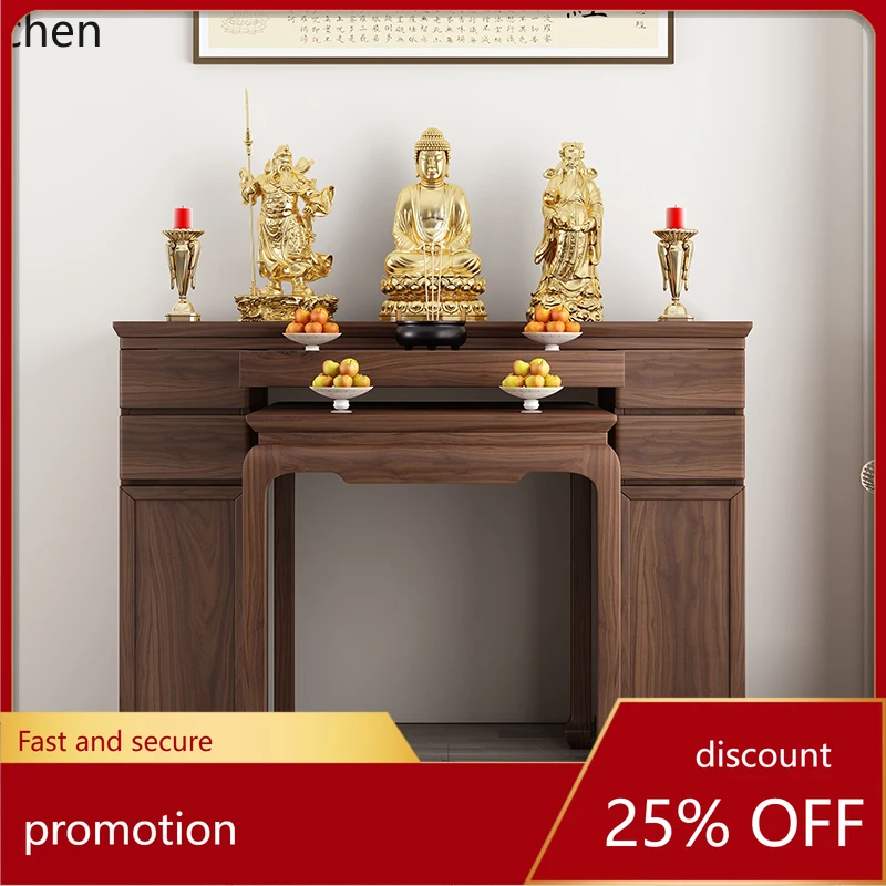 CZ Custom New Chinese Style Modern Altar Incense Case Villa Living Room Shrine Buddha Niche Bodhisattva Offering Table