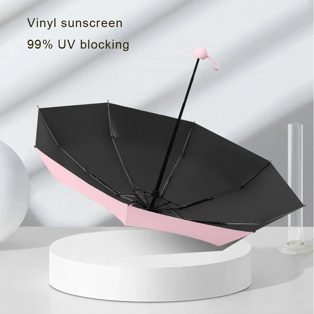 Traveling Foldable Umbrella Women Portable 5-fold Sun and Rain Umbrellas Windproof Parasol Outdoor Equipment Gift