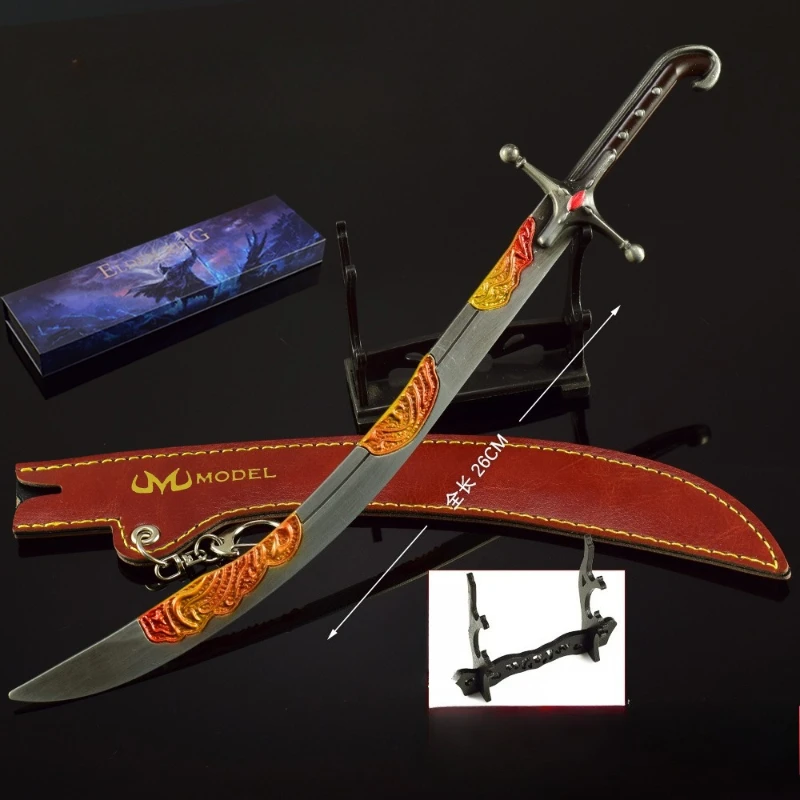 Modelo de armas periféricas de juego Eldenn, 30cm/11,81 pulgadas, adorno de muestra de Metal, cuchillo errante de Metal, caja de regalo, versión, pantalla de escritorio