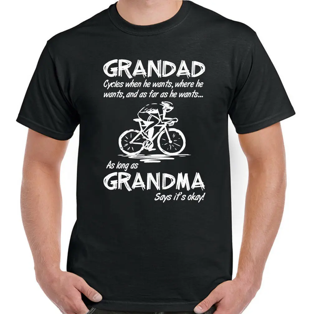 

Grandad Cycling T-Shirt Cycles When Grandma Says Mens Funny Road Bike Bicycle