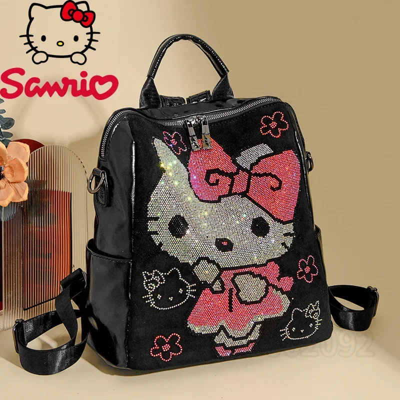 

Sanrio Hello Kitty New Diamond Women's Backpack Luxury Brand Fashion Women's Backpack Cartoon Leisure Backpack Multifunctional