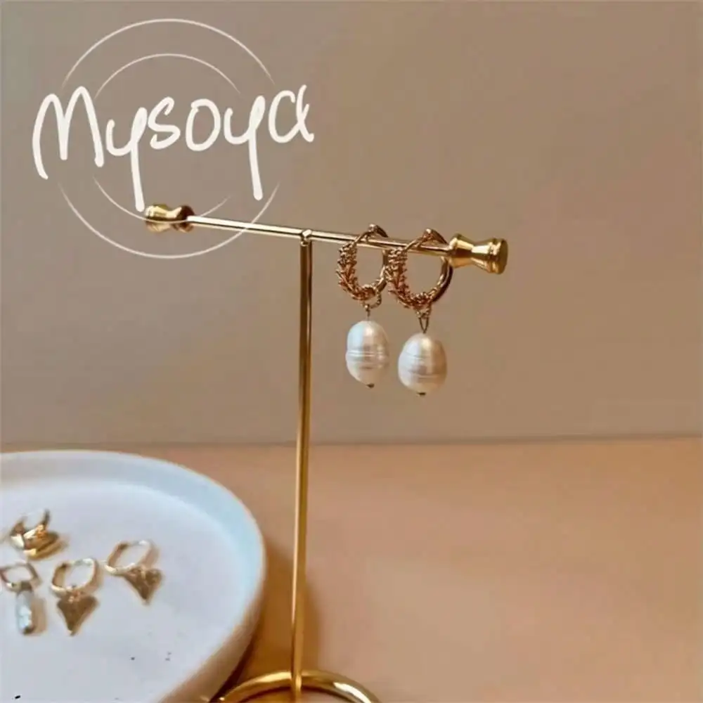 

MYSOYA серьги-кольца в стиле барокко 6-7 мм с жемчугом, подарочная коробка, подарок для нее/Him, свадебные украшения, Рождество/Новый год/подарок на день рождения