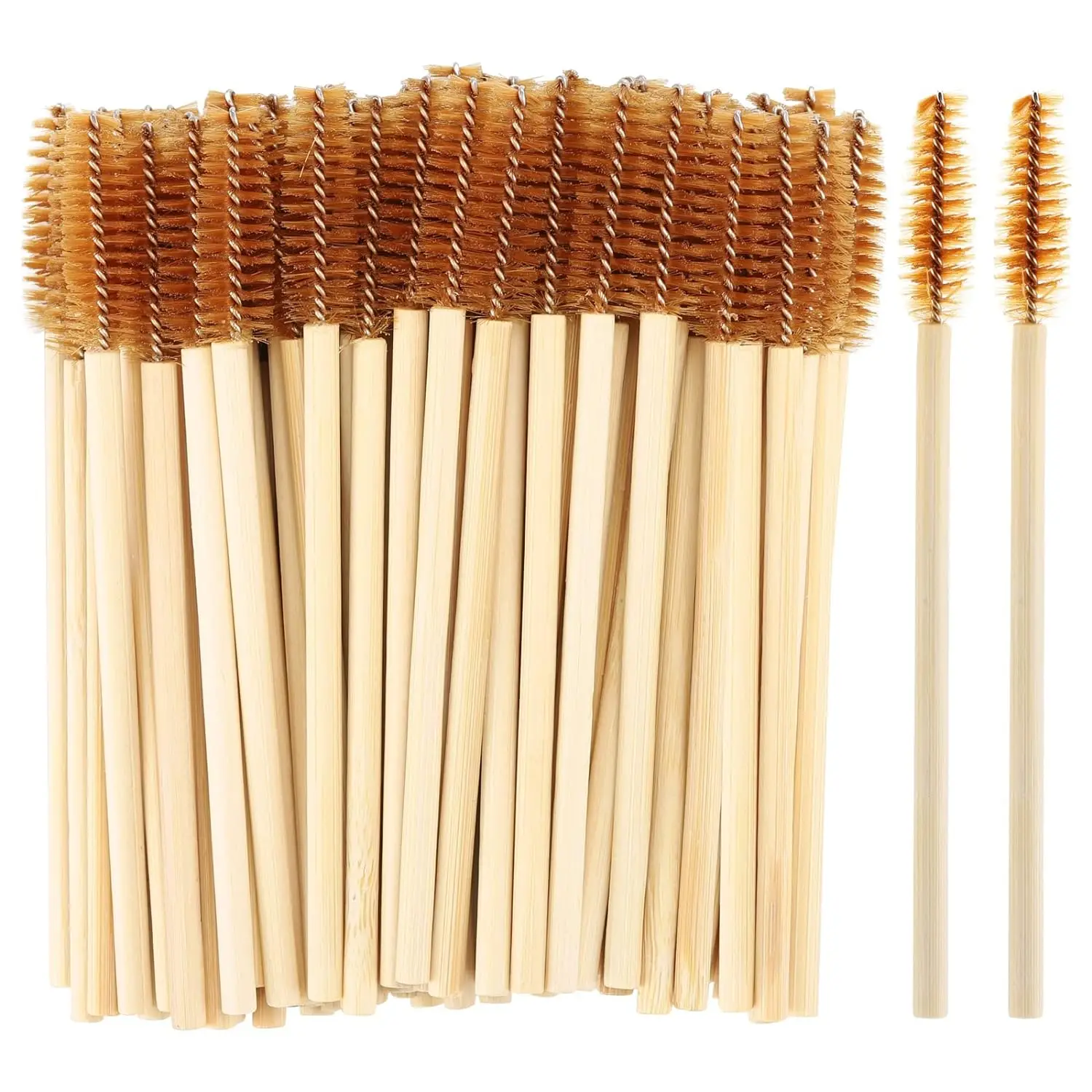 50pcs/pack Eco mascara eyelash brushes with bamboo handles Makeup Brushes Eye Lash Extension Tool Kit Black Pink