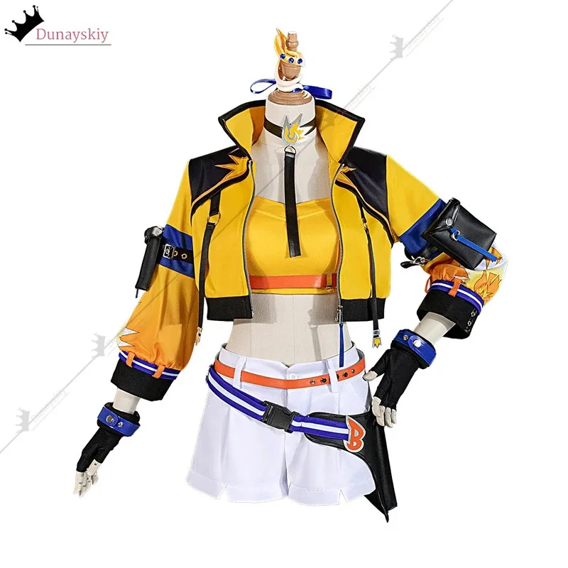 

COSda@Bubblegum Fellow Cosplay Costume Yellow Top Vest Set and Pants with Tie Outfit Anime Bubblegum Fellow Role-playing Wig Sho