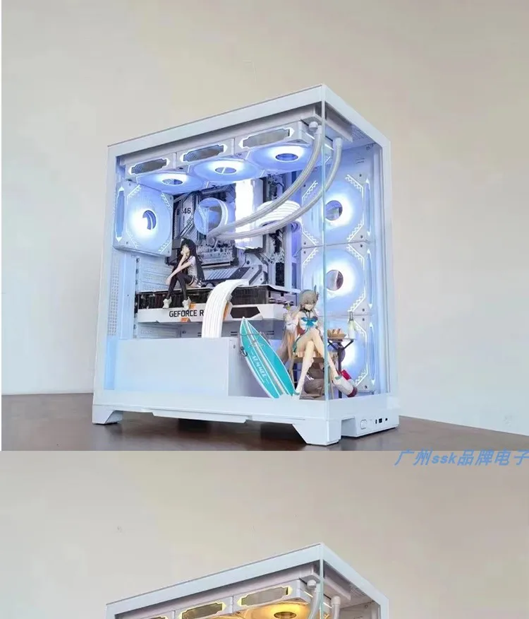 Wentylator obudowy 12CM Pro do komputera, chłodzenie 5V 3-pinowe synchroniczne PWM, regulacja temperatury, pryzmat 4, czwarta generacja wentylatorów ARGB