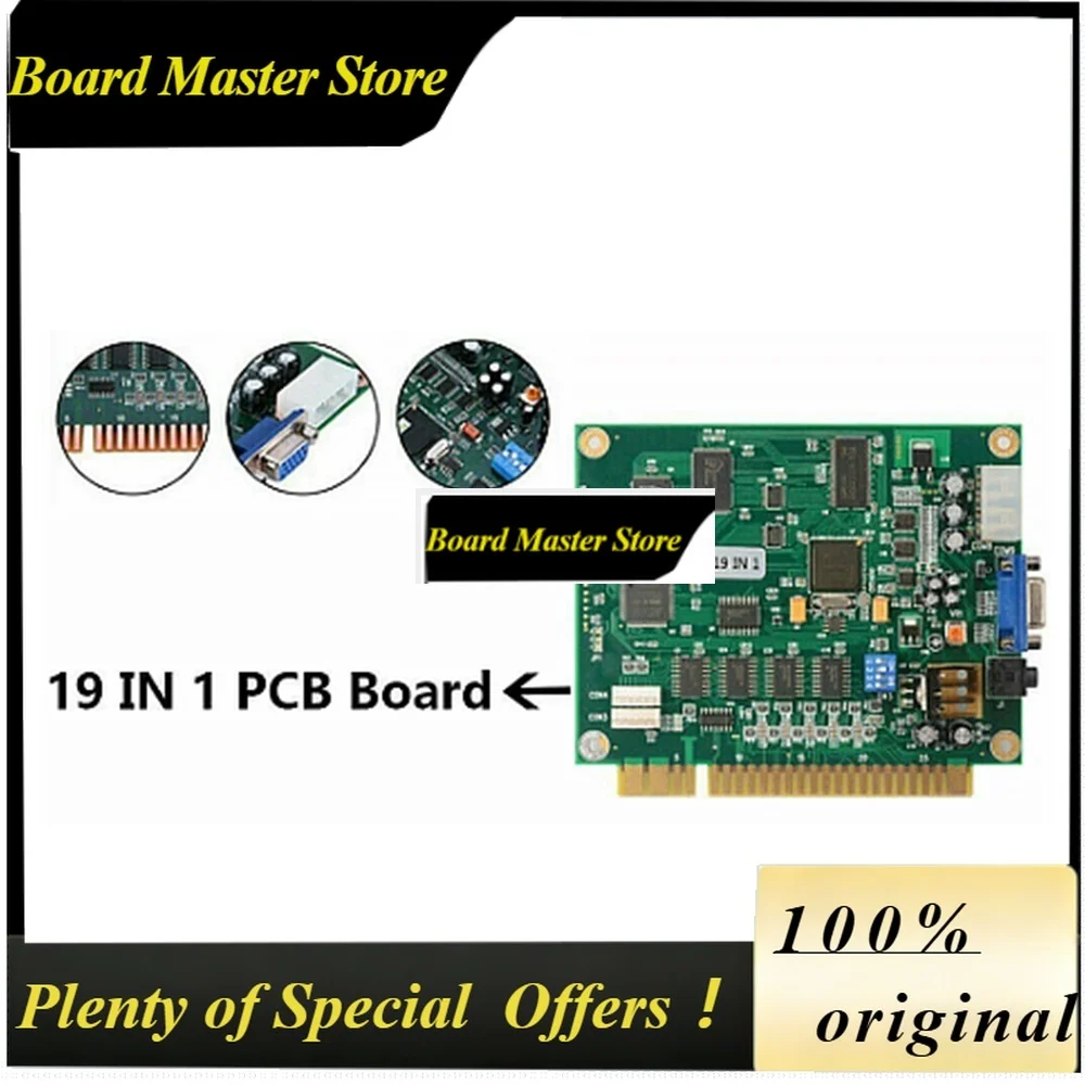 BoMaSA72Z 19 In 1 Multicade PCB Board Classic Game Board VGA Output Game Board Horizontal For Jamma