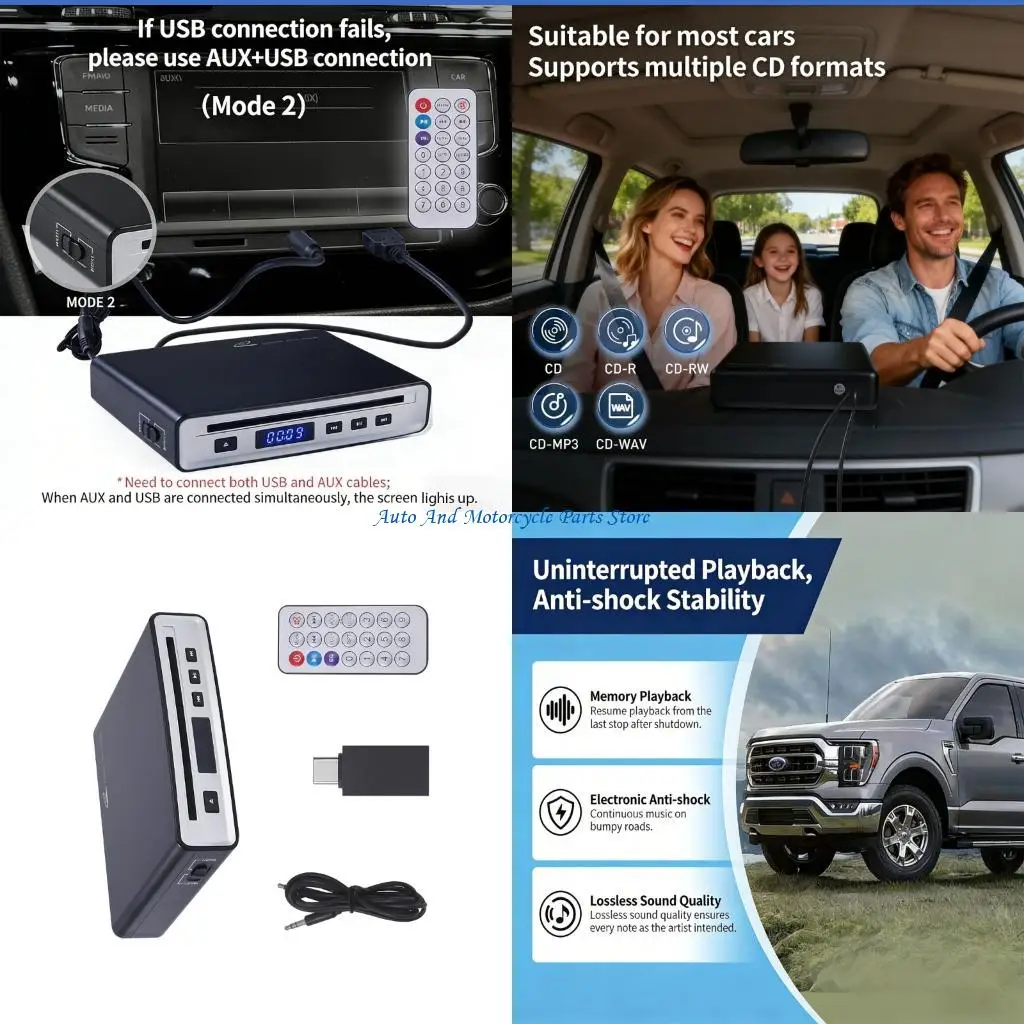 P9FD Practical Car Music Equipment Works Through USB And Aux Line
