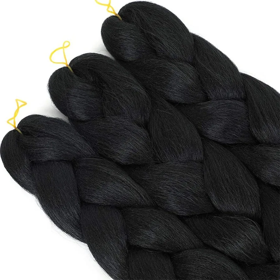 5 قطعة مجموعة جامبو تجديل وصلات شعر 24 بوصة الشعر الاصطناعية لتضفير ارتفاع درجة الحرارة الألياف الأفرو الكروشيه تويست نسج هاي #5