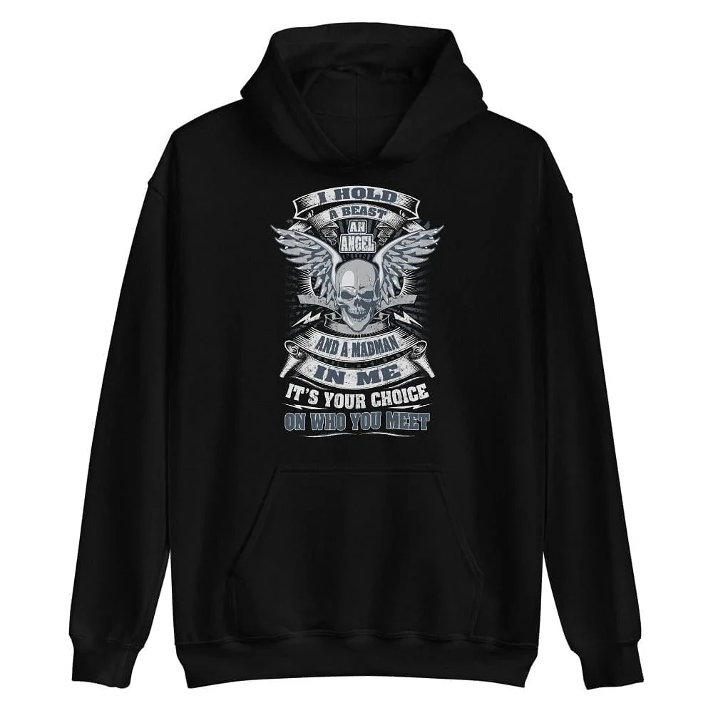 

Толстовка с принтом черепа I Hold A Beast, мужская и женская толстовка с длинными рукавами, пуловер Y2k, топы, модная осенняя одежда, уличная одежда
