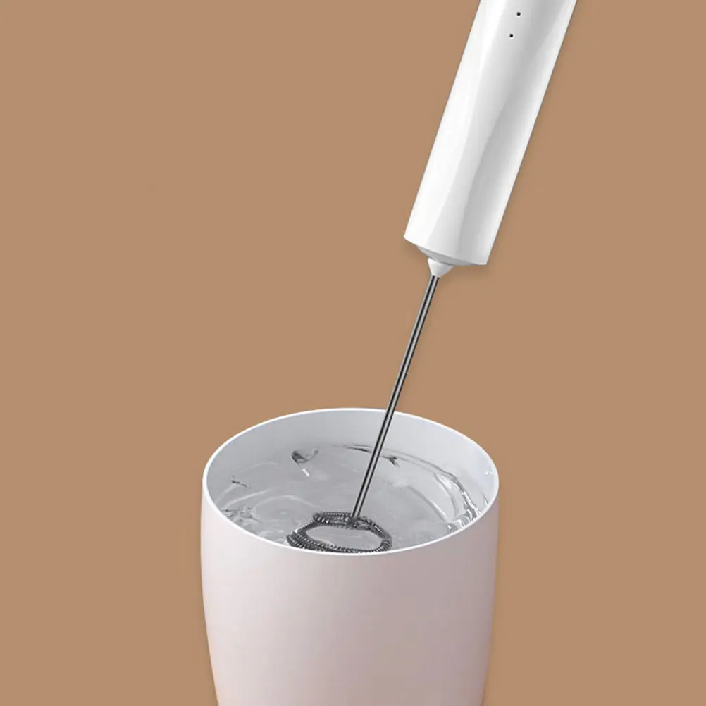 

2 USB Electric Frother Handheld Foam Maker Whisk Mixer Portable White Kitchen Tool for Coffee Cream Stirring