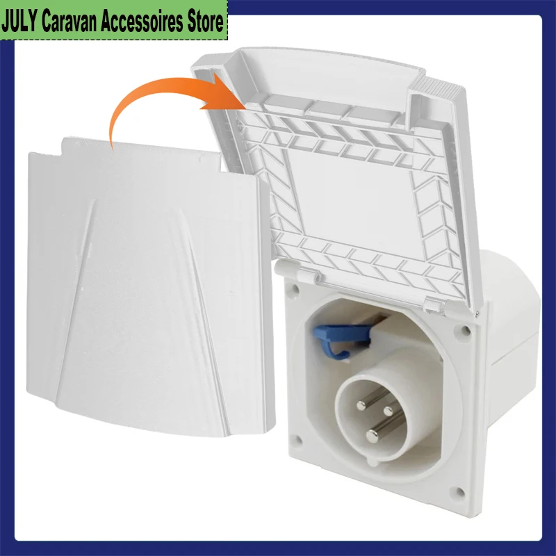 

1Pc Cover Flap Lid White For Outdoor Electric Hook Up Socket Built-In Caravan Motorhome Camper Van Replacement Accessories