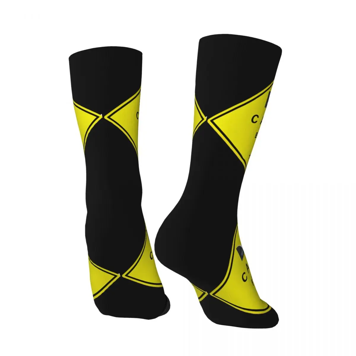 Happy Funny Caution Men's Socks Retro Harajuku Y-Yakuza Game Hip Hop Novelty Seamless Crew Crazy Sock Gift Printed