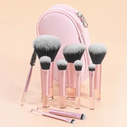10pcs Mini Makeup Brush Set Powder Eyeshadow Foundation Blush Blender Concealer Beauty Makeup Tools Brush Professional Supplies