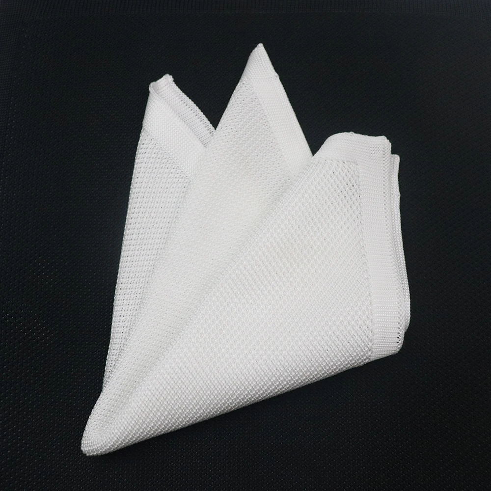 2025 Design invernale da uomo lavorato a maglia fazzoletto da taschino kaki bianco tinta unita fazzoletto da sposa accessori per abiti da sposo fazzoletto quotidiano