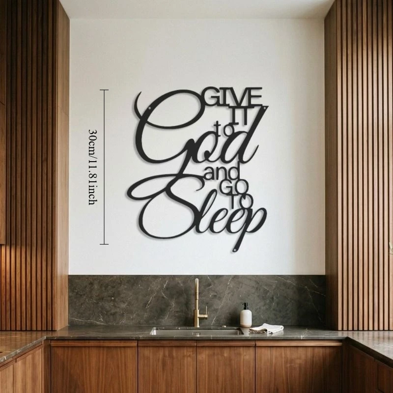 CIFbuy Metal Wall Art Trust God Christian Quote Sign Vintage Iron Decor Home
