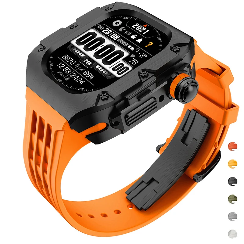 Titanium Alloy Case Modification Kit for Apple Watch Ultra 3 2 49mm Watch Band for IWatch Series11 10 9 8 7 654 44mm 45mm Strap