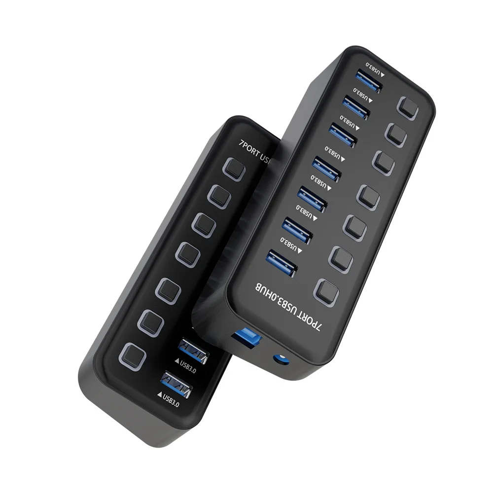 USB 3.0 Hub 4 Ports 7 Ports USB 3.0 Data Port Adapter 5Gbps High Speed Individual on/Off Switch Splitter USB Extension