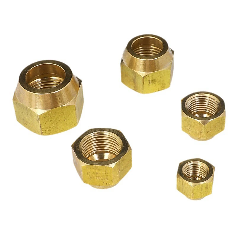 1pc 45 Deg SAE 표준 1/4 "3/8" 1/2 "3/4" 플레어 황동 너트 파이프 피팅 어댑터 에어컨