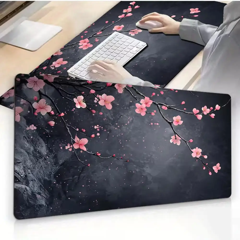 The New Cherry Blossoms Pattern Mouse Pad Mousepad Large Abstract Mouse Pad Gaming Deskmat With Lockedge Office Non-slip Carpet