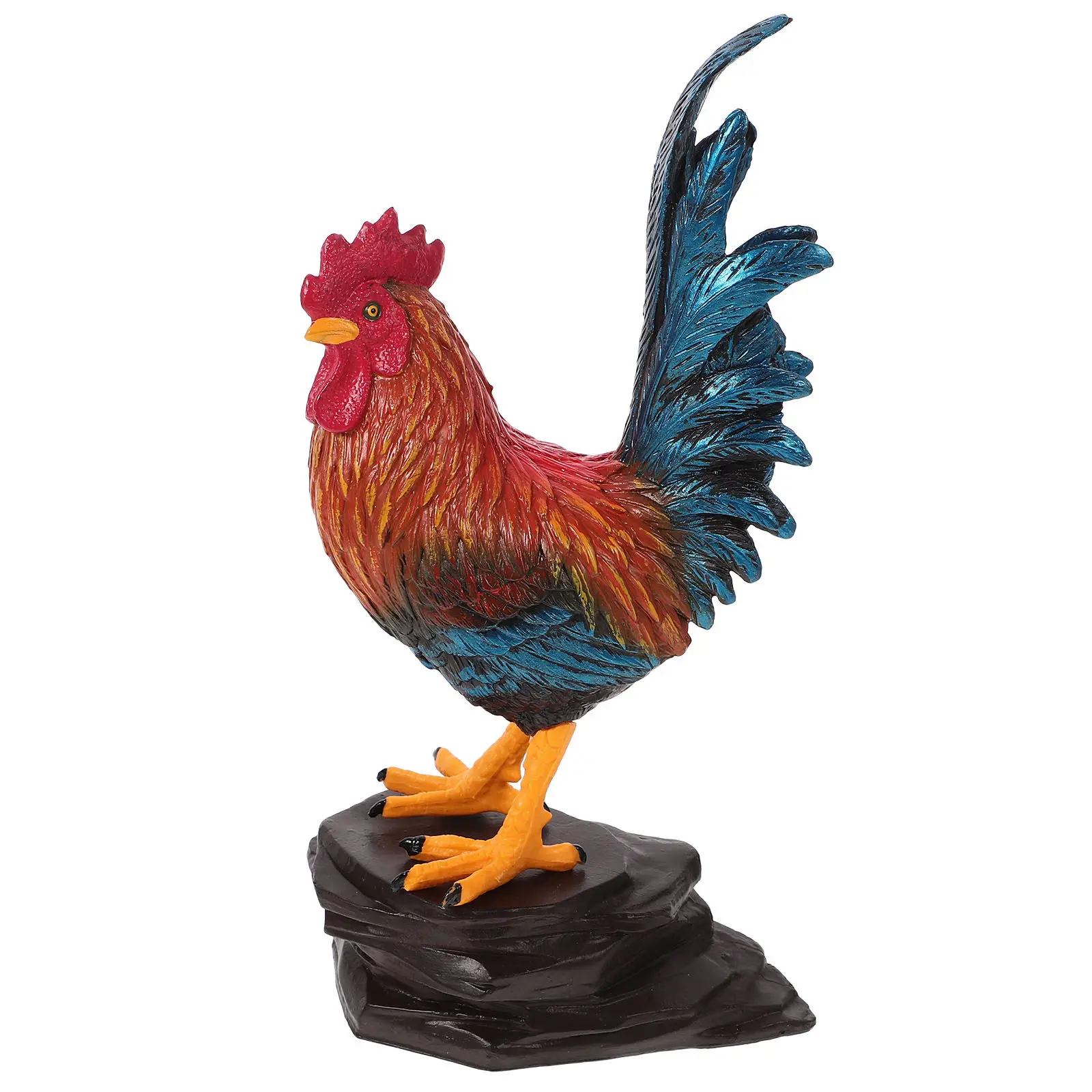 

1Set Rooster Ornament Realistic Plastic Rooster Statue Outdoor Garden Yard Decoration Lifelike Vivid Color Landscape Decor