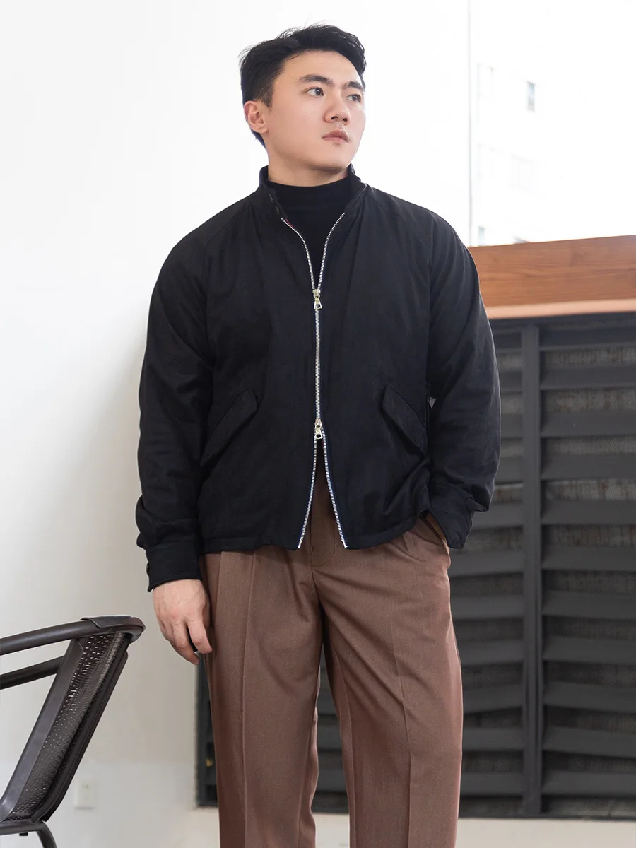 

Classic Jacket G4 Pilot Jacket Suede-like Faux Leather Jacket for Men Outerwear Old Money Style Executive Coat