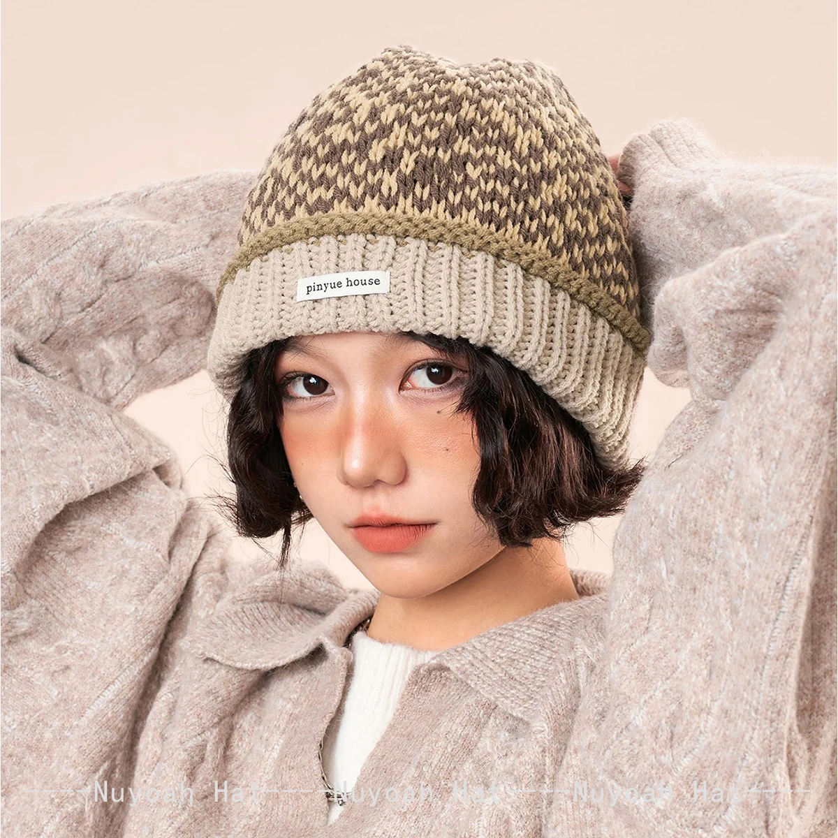 New Men Women Retro Patch Letters Color Block Knitted Hats Warm Fashion Outdoor Beanies Casual Versatile Fel Island Style ins