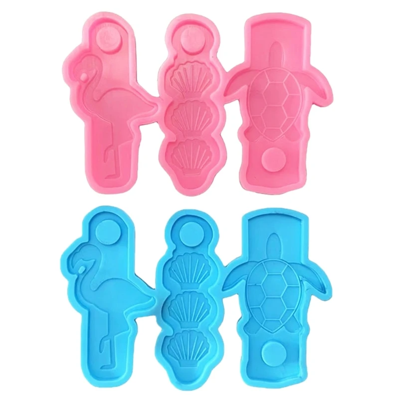 Practical Straw Grip Mold Resin Pendant Moulds Silicone Straw Holder Molds DIY Straw Clamp Molds for Office and Home Use R3MC