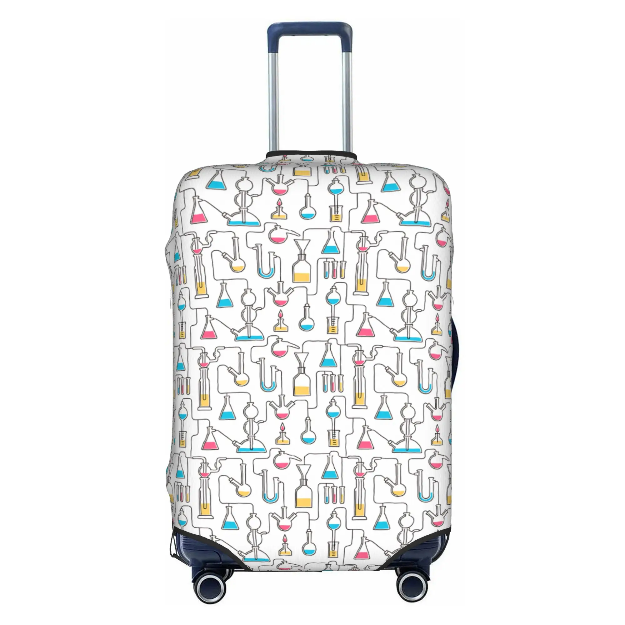 Science Chemistry Laboratory Apparatus Travel Luggage Cover Washable Chemical Glassware  Suitcase Cover Protector Fit 18-32 Inch