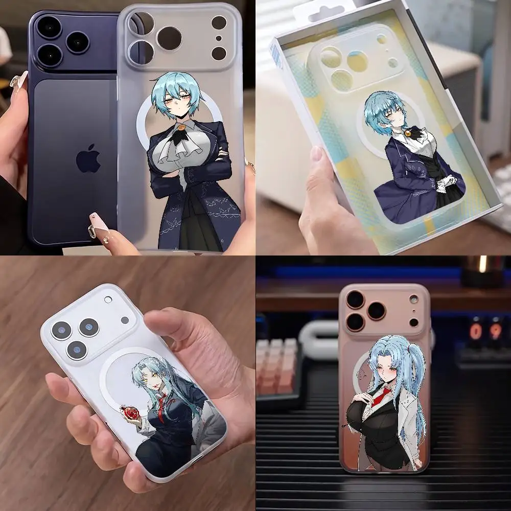 

L-Library Of R-Ruina Angela Phone Case For iPhone 12,16,11,14,13,17,15,Plus,E,Pro,Max,Air,Mini Wireless Charge Magnetic Frosted