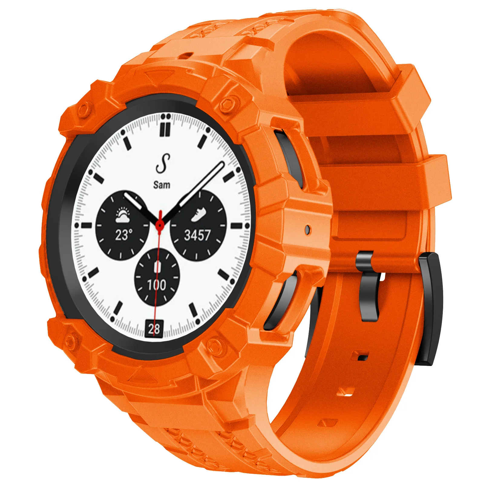 Pulseira de silicone para Samsung Galaxy Watch 4, Pulseira Clássica, Substituição de Pulseira, 5 Pro Strap, 45mm, 46mm