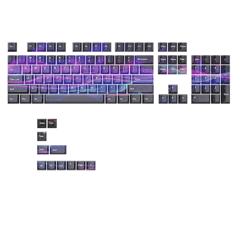 

Радужные прозрачные клавиши Iridescent Misty Interstellar из ПК, 115 штук, оригинальный заводской набор для самостоятельной сборки механической клавиатуры.