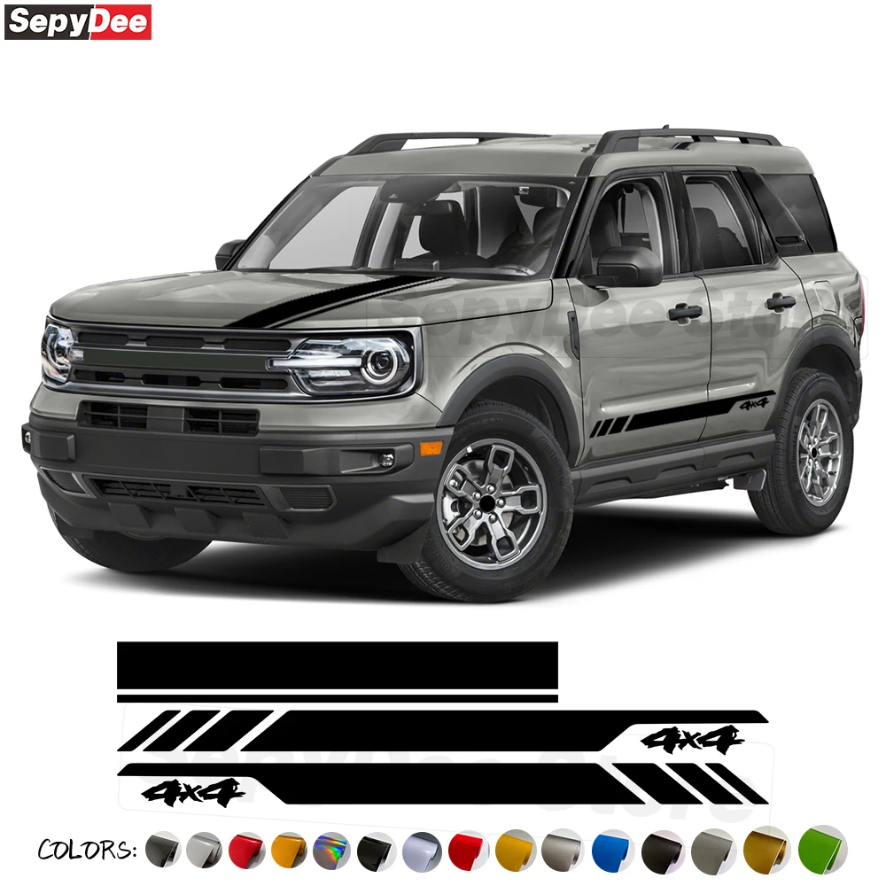 

Car Hood Engine Cover Decal 4 X 4 Graphic Body Door Side Stripe Kits Vinyl Stickers for Ford Bronco Sport Car Tuning Accessories