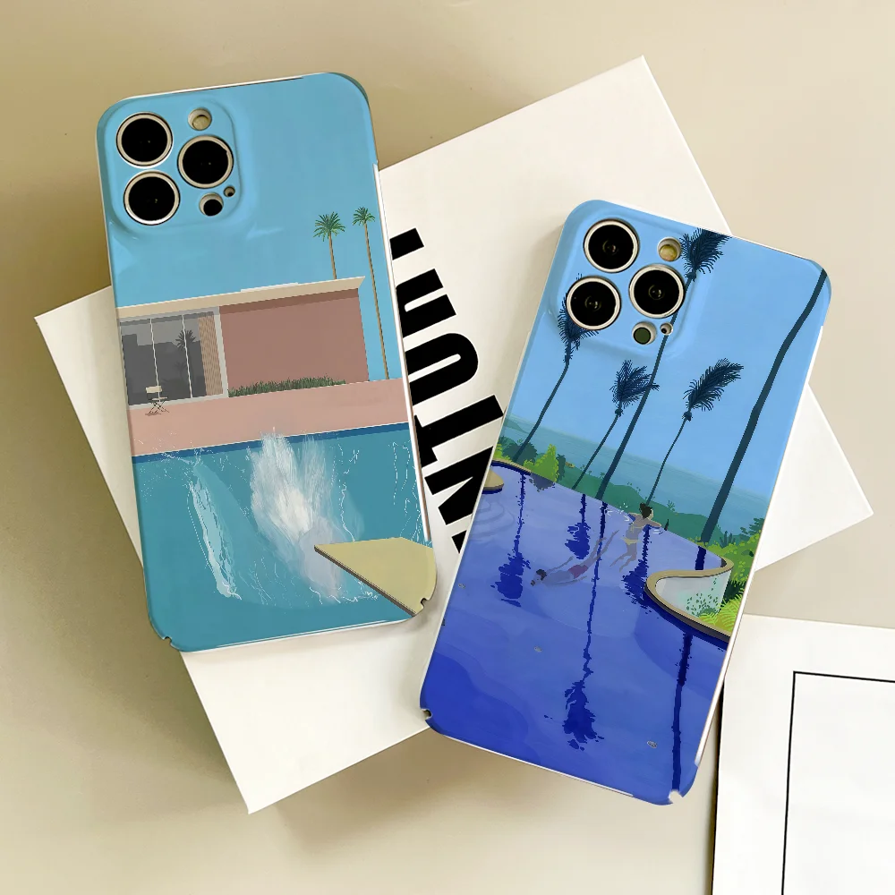 

Art D-David Hockney Phone Case For Samsung S24 S23 A54 55 53FE Ultra Plus 4G 5G Precise Hole Matching Film Covers
