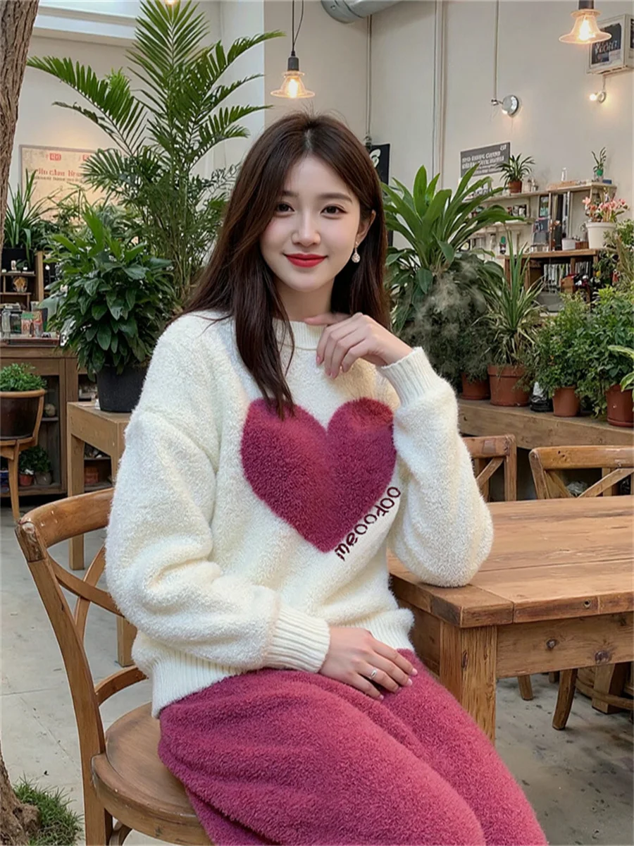 طقم بيجامة برقبة دائرية وأزرار للنساء مصنوع من مادة القطن لربيع الخريف وأكمام طويلة ملابس نوم بدلة داخلية مريحة وعصرية وحديثة #3