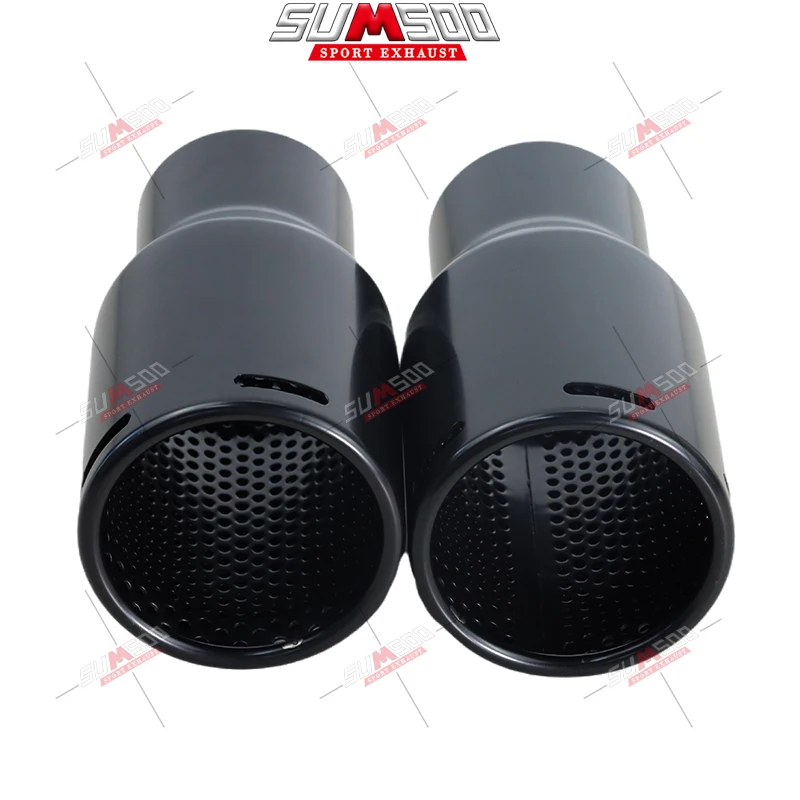 حقيقي SUMSOO 1 قطعة نمط جديد العالمي العادم تلميح الفولاذ المقاوم للصدأ الأسود الخمار الأنابيب تعديل أنابيب العادم