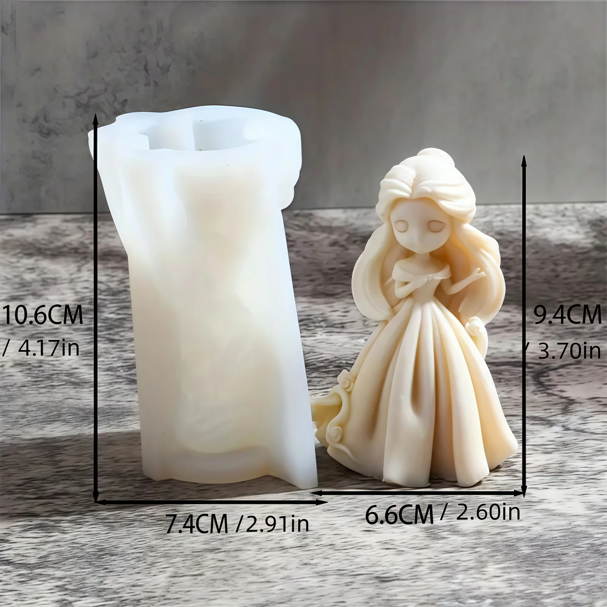 3D Sweet Princess Doll Silicone Candle Mold DIY Cute Princess Soap Figurine Gypsum Epoxy Making Tools, Home Party Decor Gifts view 5