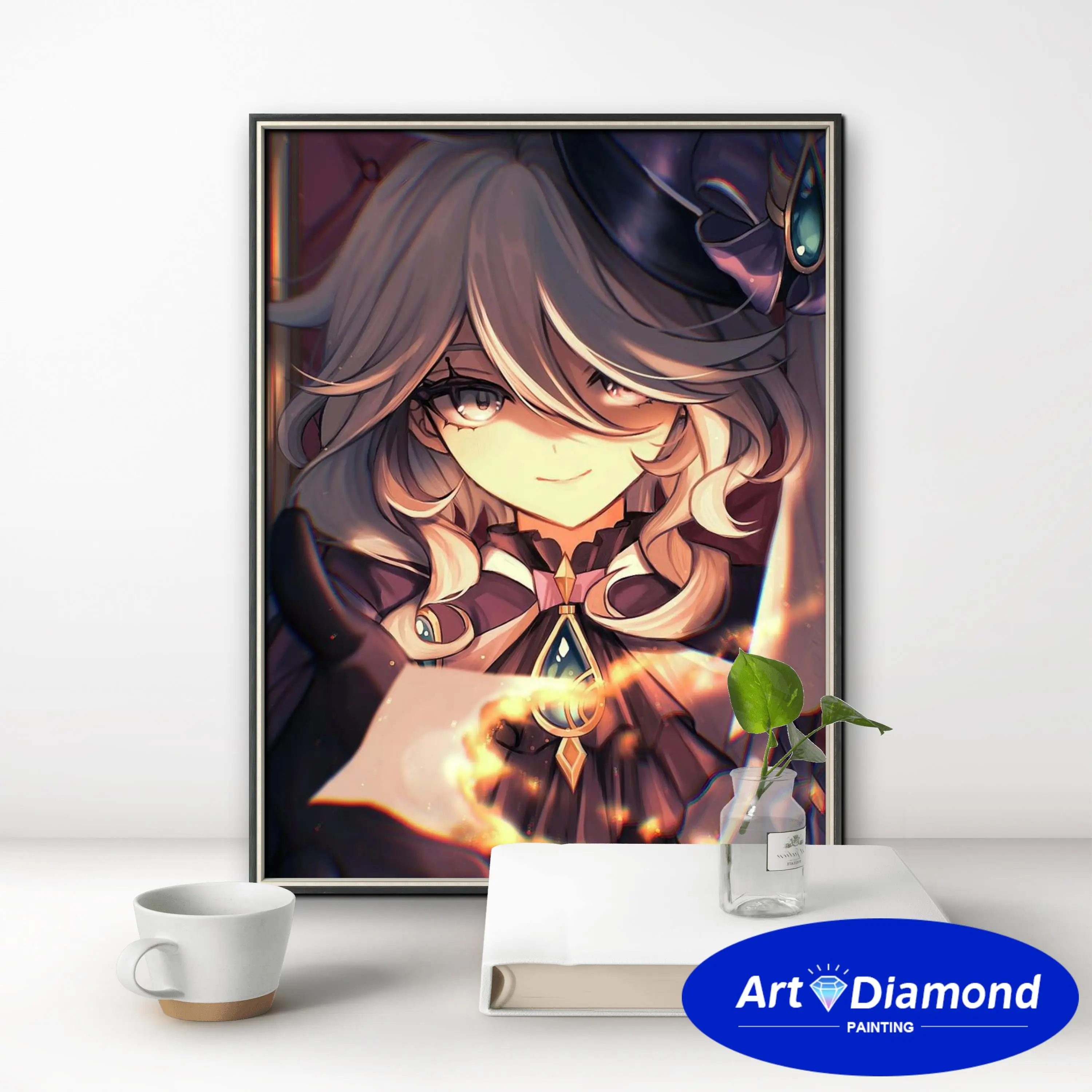 Genshin Impact Focalors DIY AB Diamond Painting New Game Female Character Mosaic Cross Stitch Kit Diamond Embroidery Room Decor