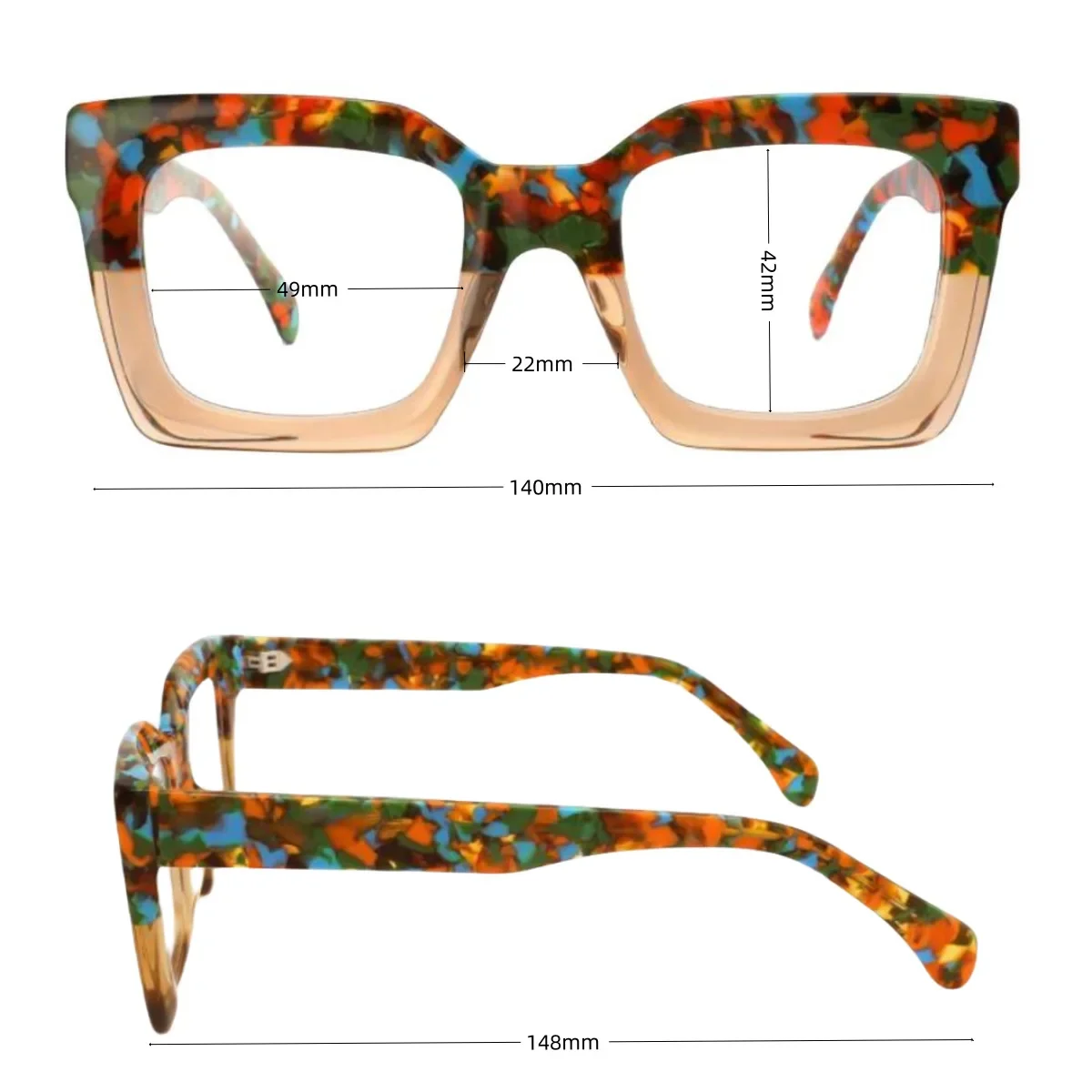 KUXA 남녀 공용 광학 처방 안경 근시 원시 누진 렌즈 안경 레트로 아세테이트 데일리 프레임