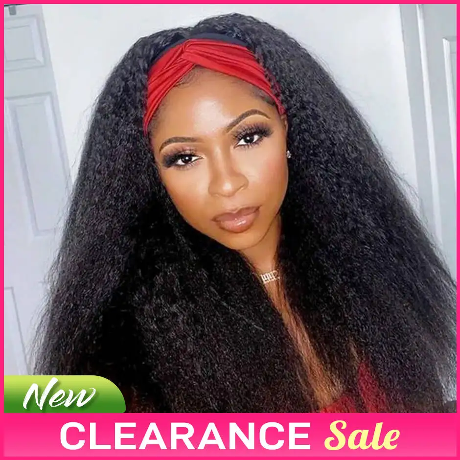 ISEEHAIR Kiky Прямой парик-повязка из натуральных волос, 180% плотность, перуанские прямые волосы, полностью машинная работа, распродажа