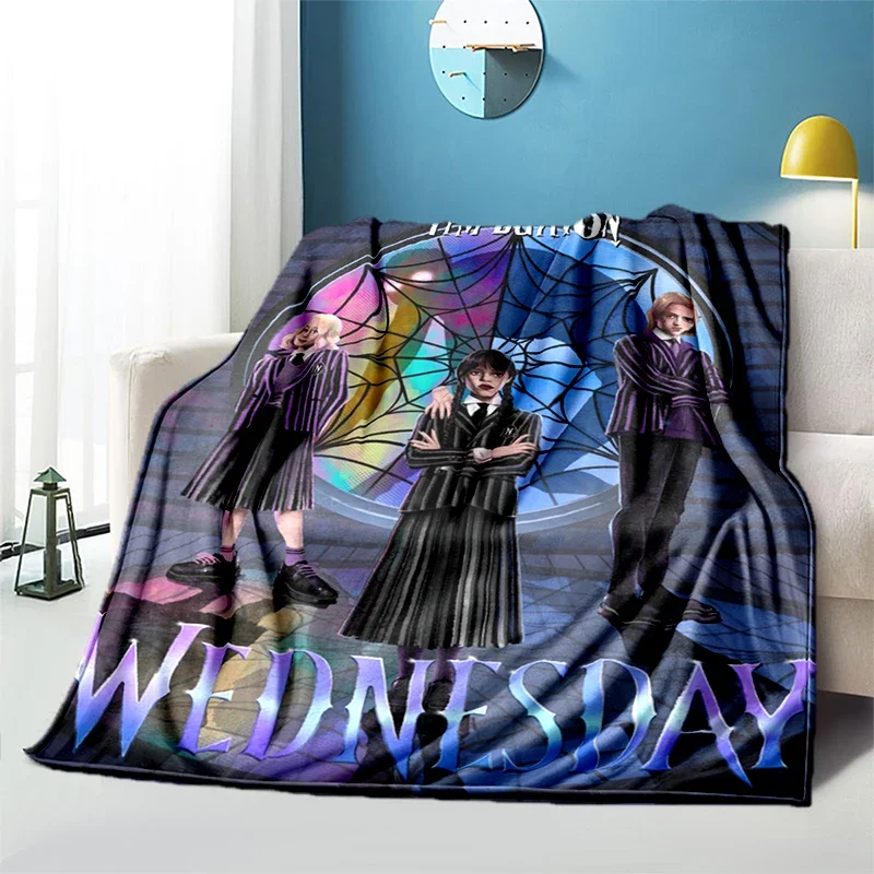 Wednesday movie  Soft Plush Sofa Bed Throwing Cartoon Picnic Blankets Modern Flannel Blanket Cover Gedruckt Bettdecke Geschenk