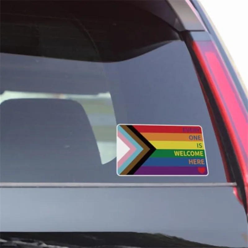1PC/2PCS Unique "ONE IS WELCOME HERE" Rainbow Sticker, Durable Vinyl for Car Windows and Bumpers, Promoting Openness