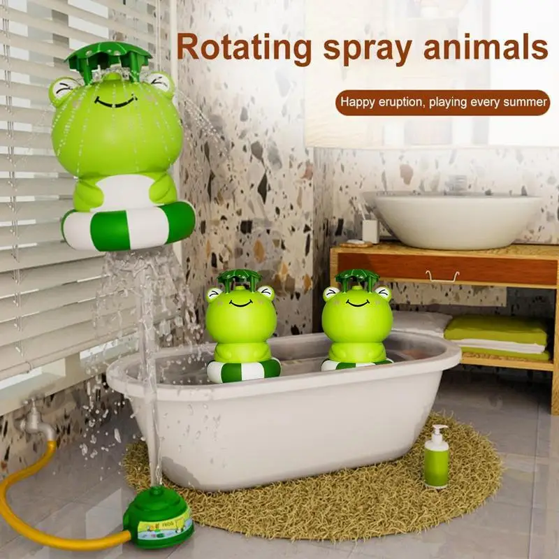 Sprinkler Toys 360 Spinning Frog Rocket Sprinkler Toy Cute Frog Sprinkler Summer Water Toys Rocket Sprinkler Rotating Spray Toy