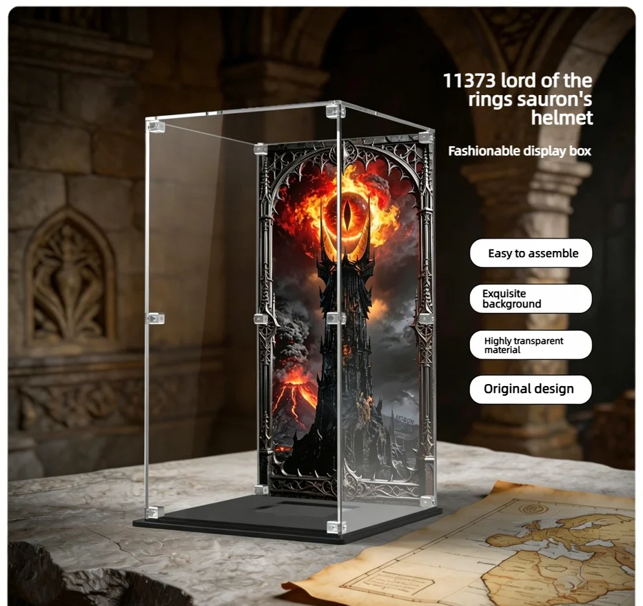 Display case Suitable for Lego 11373 The Lord of the Rings Sauron's Helmet Dustproof Model 11373 Lord of the Rings display case