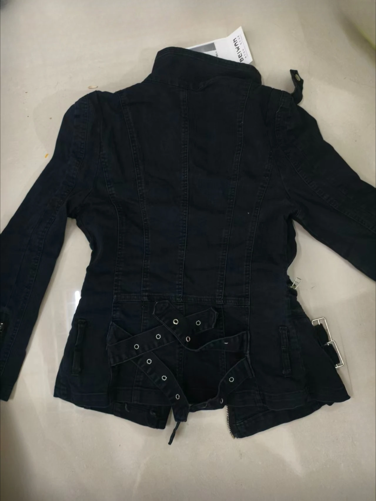 2026 Y2K American Retro Gothic Black Slim Double Zipper Hoodie Women Fashion Slim Oversized Cuffs Casual Motorcycle Jacket - view 4