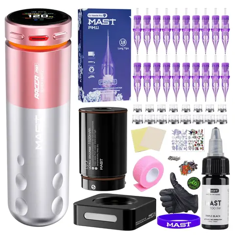Mast Racer Pro Wireless Permanent Makeup Machine 3-140Hz Adjustable Frequency Lightweight Design for PMU SMP Micropigmentation