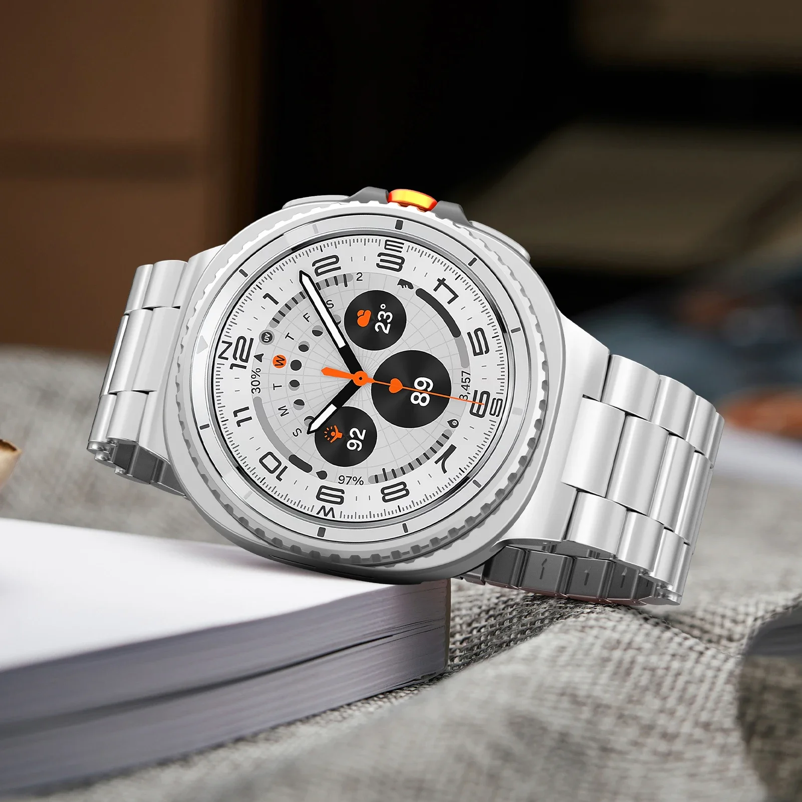 Pulseira de aço inoxidável para samsung galaxy watch 8 clássico 46mm pulseira de metal correa para samsung watch 8 40mm 44mm