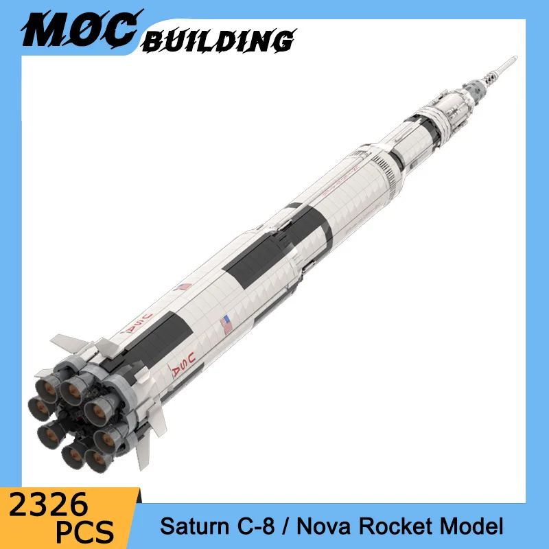 

MOC Building Blocks Space Series Model Saturn C-8 / Nova Rocket Creative Educational Toys DIY Assembled Bricks Collection Gifts