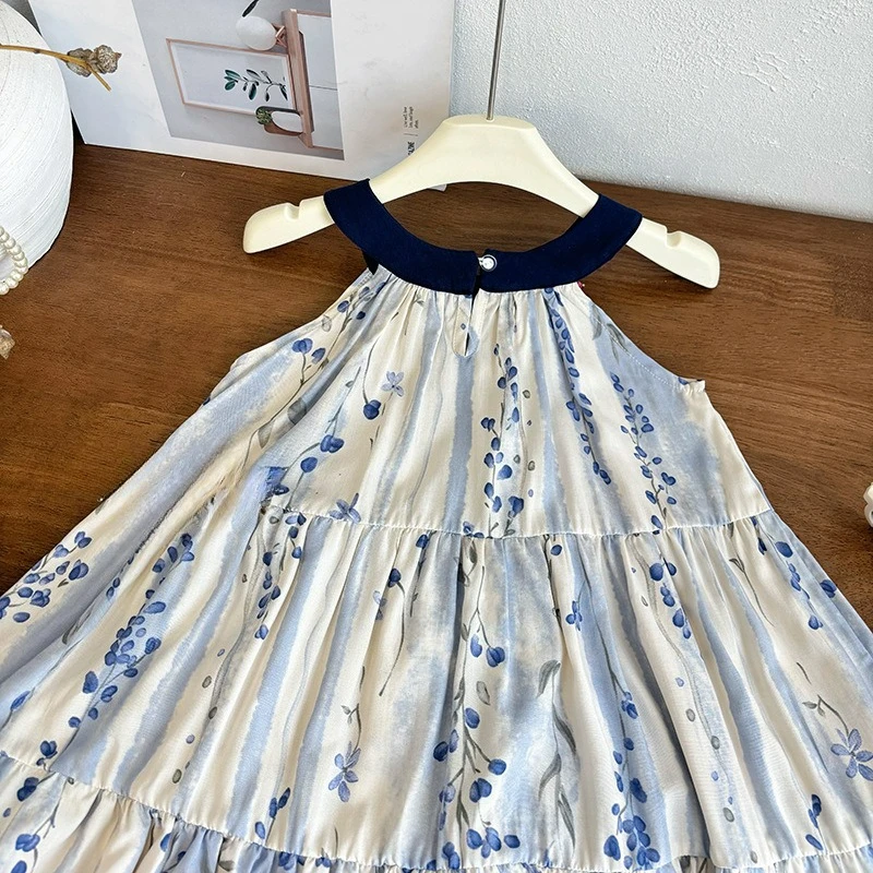 Toddler Girls Bohemian Floral Sun Dress 2025 Sleeveless Tiered Ruffled Skirt Beach Outfit