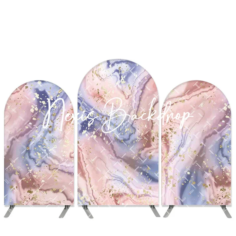 Marble Texture Blue Soft Pink Arch Backdrop Abstract Art Aesthetics Photography Background Modern Bday Wedding Party Banner