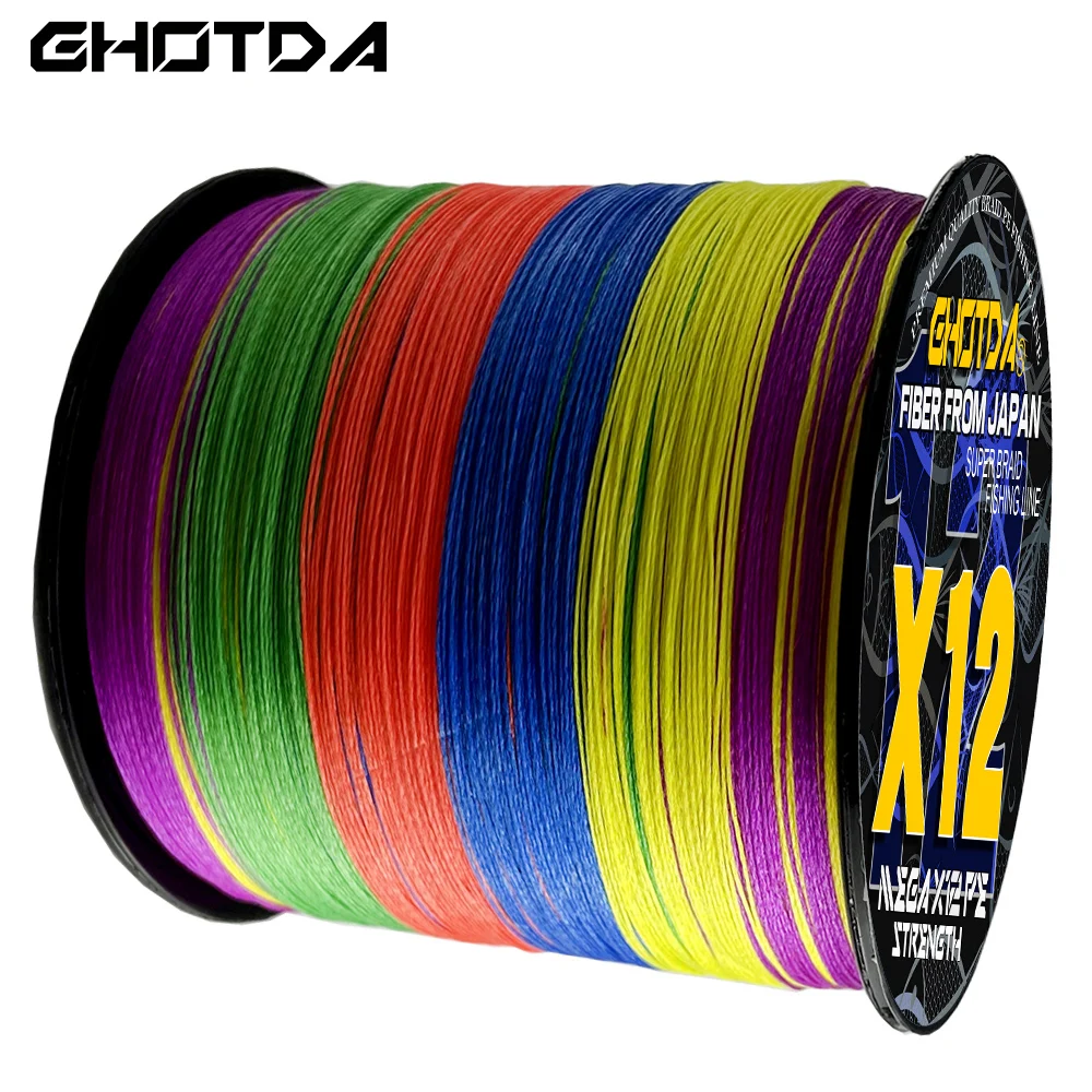 GHOTDA New Super Strong 12 Strands 9 Strands 100M Braided Fishing Line PE Saltwater Fishing Wire 20-120LB